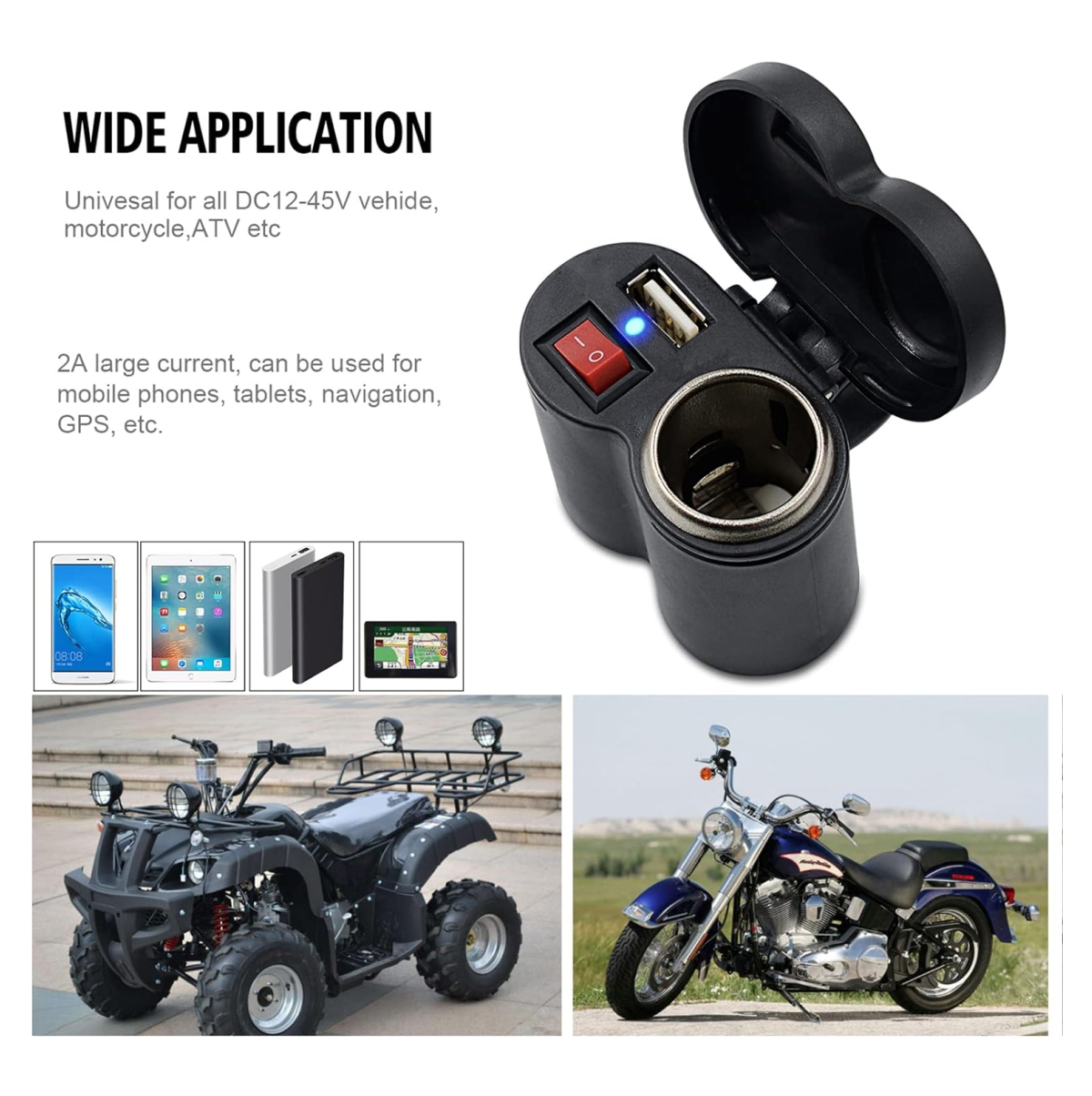 Miniatura 2 de Cargador Moto USB encendedor Cigarrillo